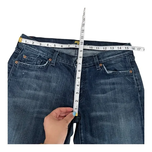 7 for all Mankind Bootcut Jeans Pink  Stitching Womens Size 31 - Picture 10 of 13